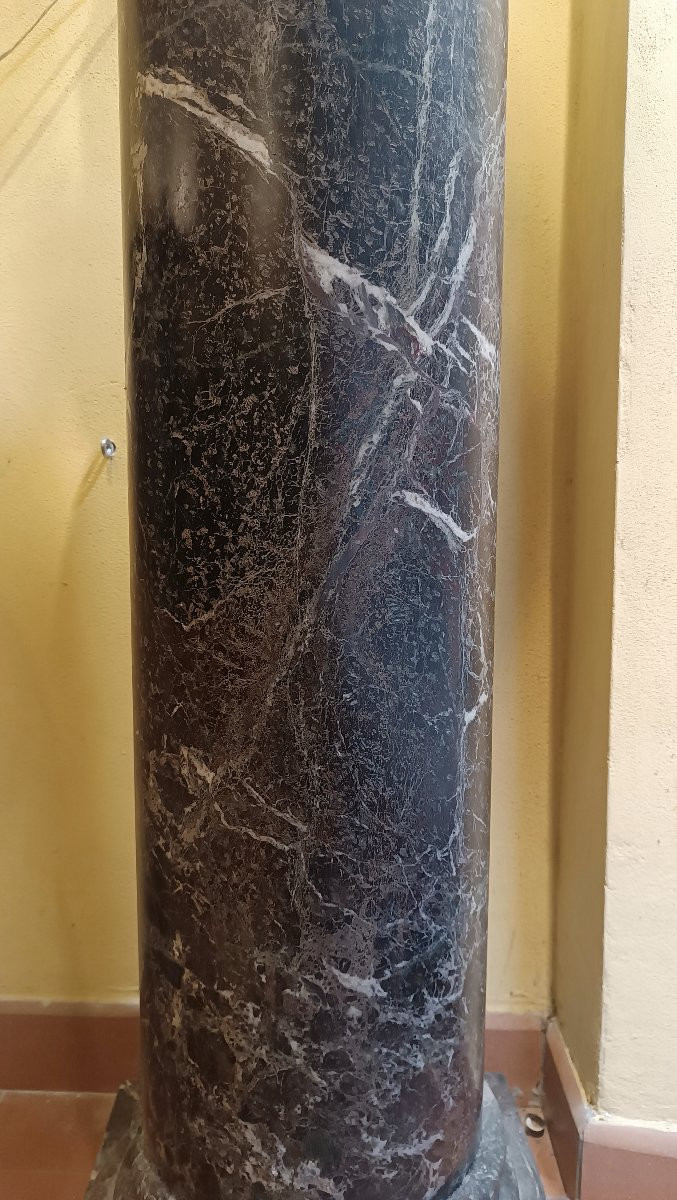 COLONNA IN MARMO NERO AFRICANO META' XIX SECOLO -photo-3