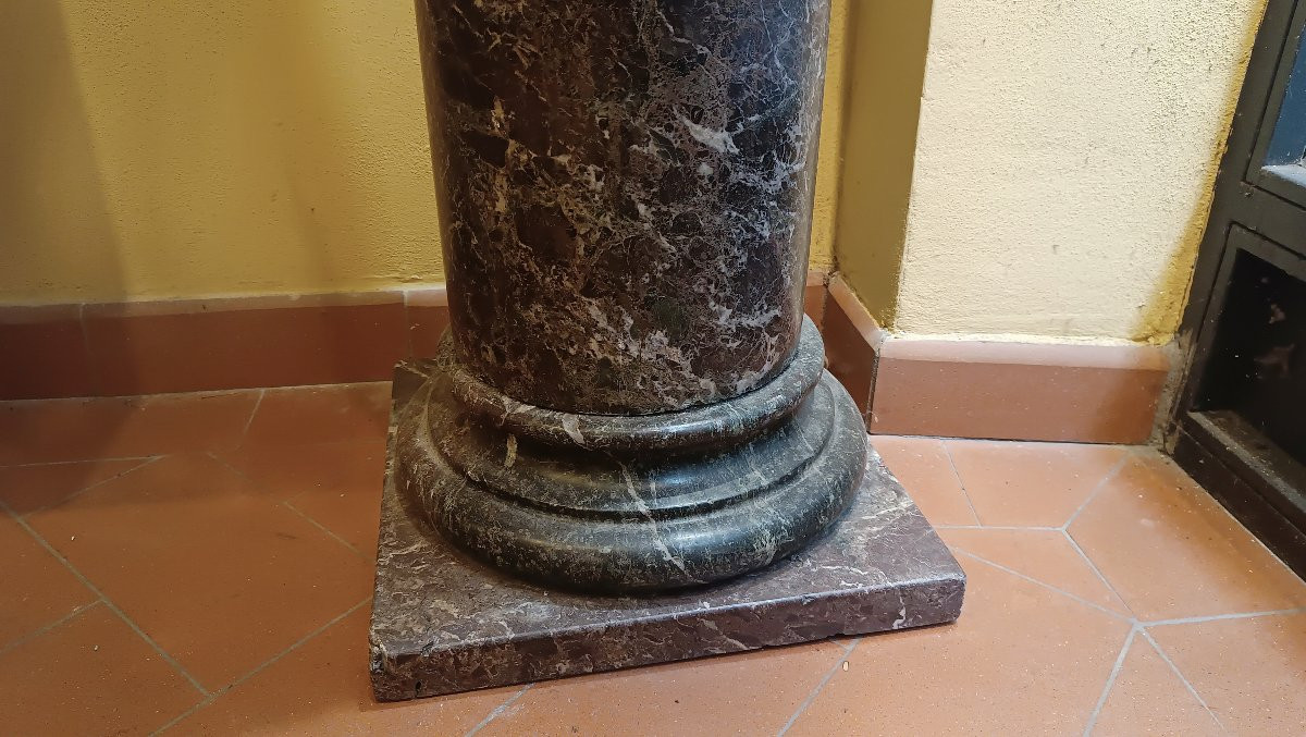 COLONNA IN MARMO NERO AFRICANO META' XIX SECOLO -photo-4
