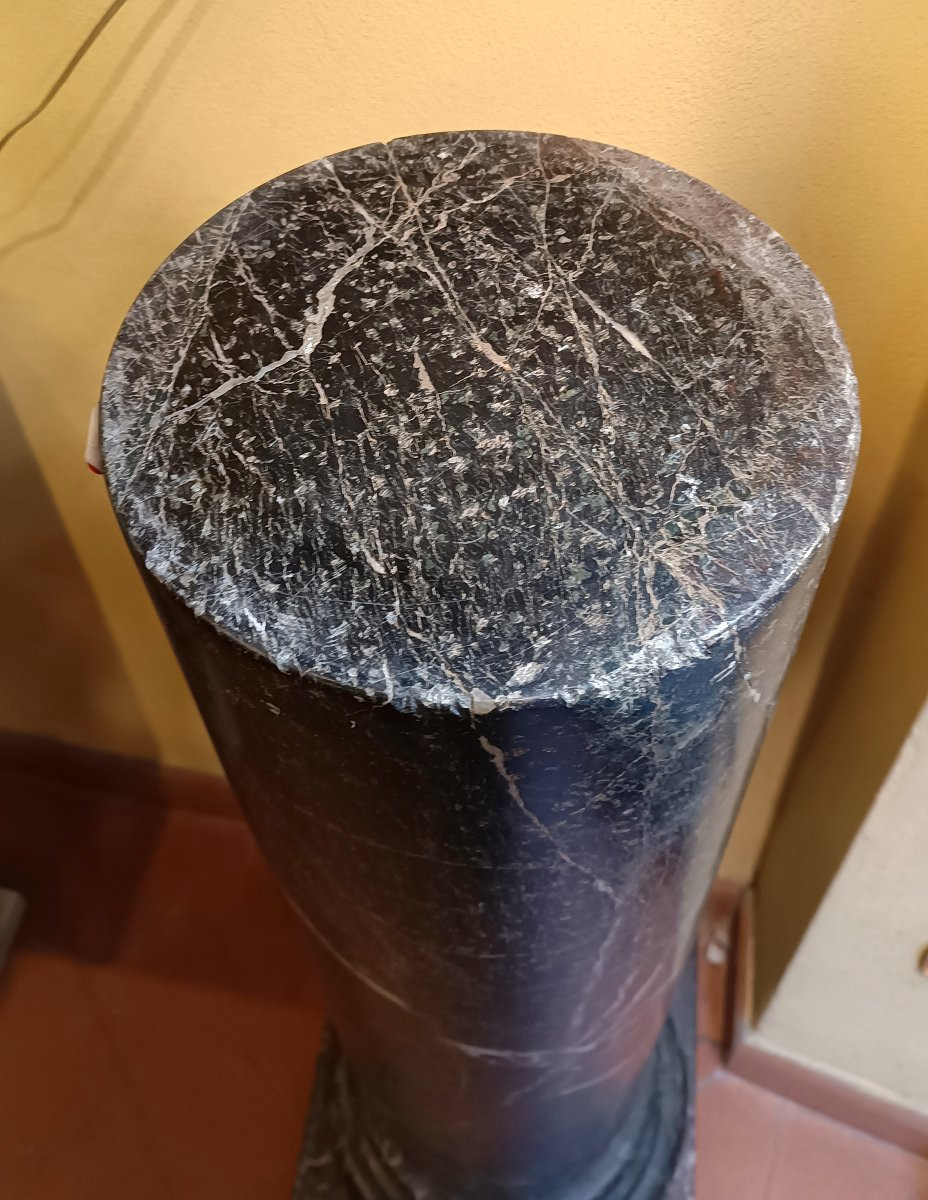 COLONNA IN MARMO NERO AFRICANO META' XIX SECOLO -photo-1