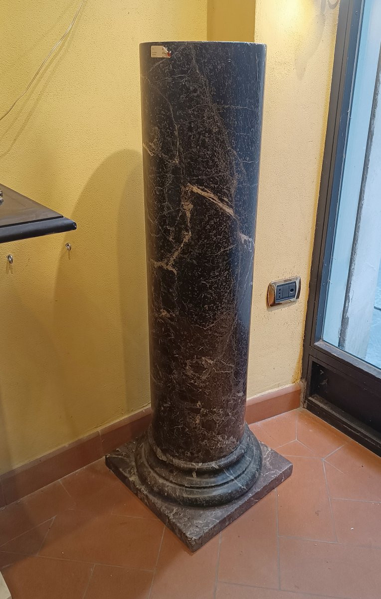 COLONNA IN MARMO NERO AFRICANO META' XIX SECOLO -photo-2