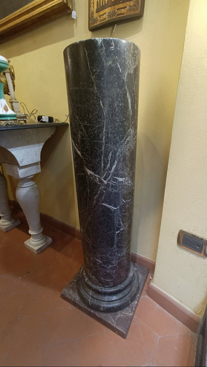 COLONNA IN MARMO NERO AFRICANO META' XIX SECOLO -photo-4