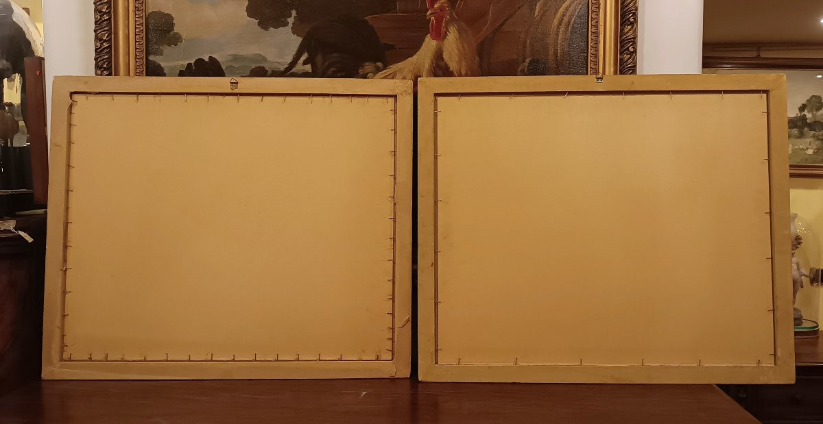 COPPIA DI INCISIONI ACQUERELLATE CON SCENE BIBLICHE FINE DEL XVII SECOLO -photo-2