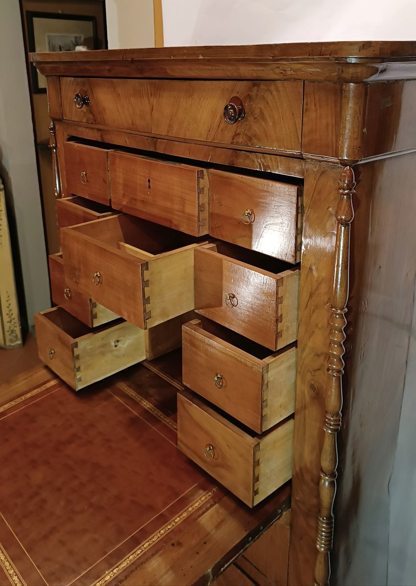 SECRÉTAIRE IN PIUMA DI NOCE META' XIX SECOLO -photo-5