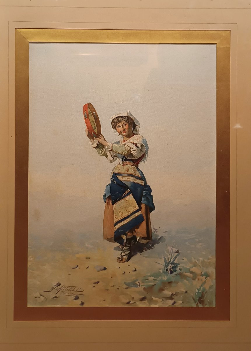 COPPIA DI ACQUERELLI CON PASTORI DI DOMENICO DE ANGELIS FINE XVIII SECOLO -photo-5