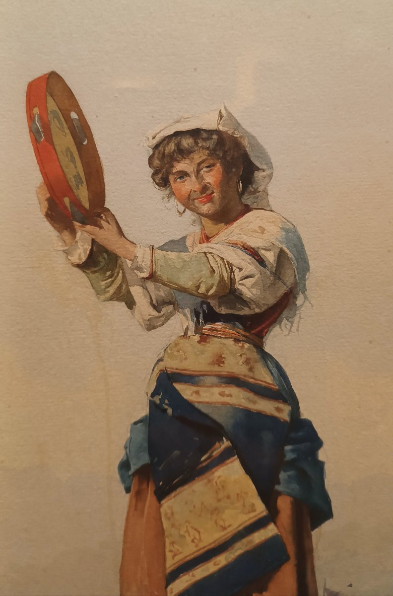 COPPIA DI ACQUERELLI CON PASTORI DI DOMENICO DE ANGELIS FINE XVIII SECOLO -photo-7