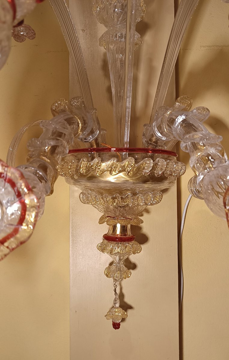 COPPIA DI APPLIQUES IN VETRO DI MURANO INIZI XX SECOLO -photo-6