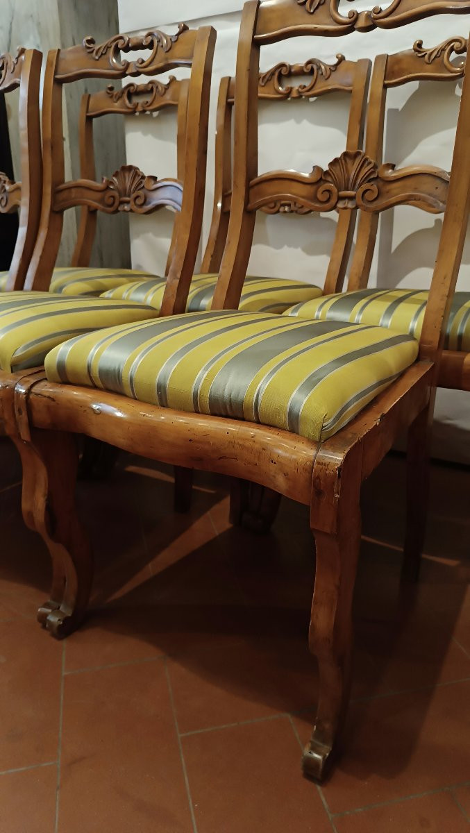 SET DI OTTO SEDIE IN LIMONE META' XIX SECOLO-photo-2