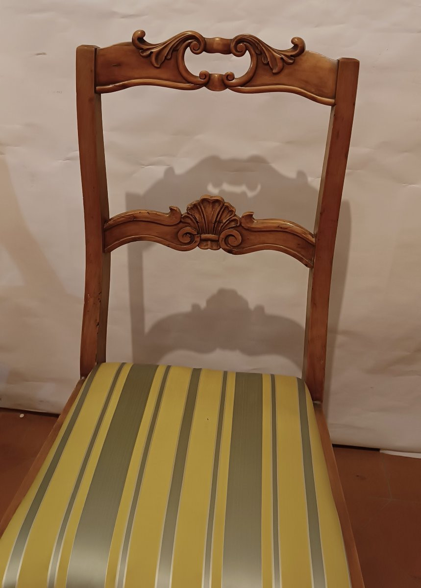 SET DI OTTO SEDIE IN LIMONE META' XIX SECOLO-photo-5