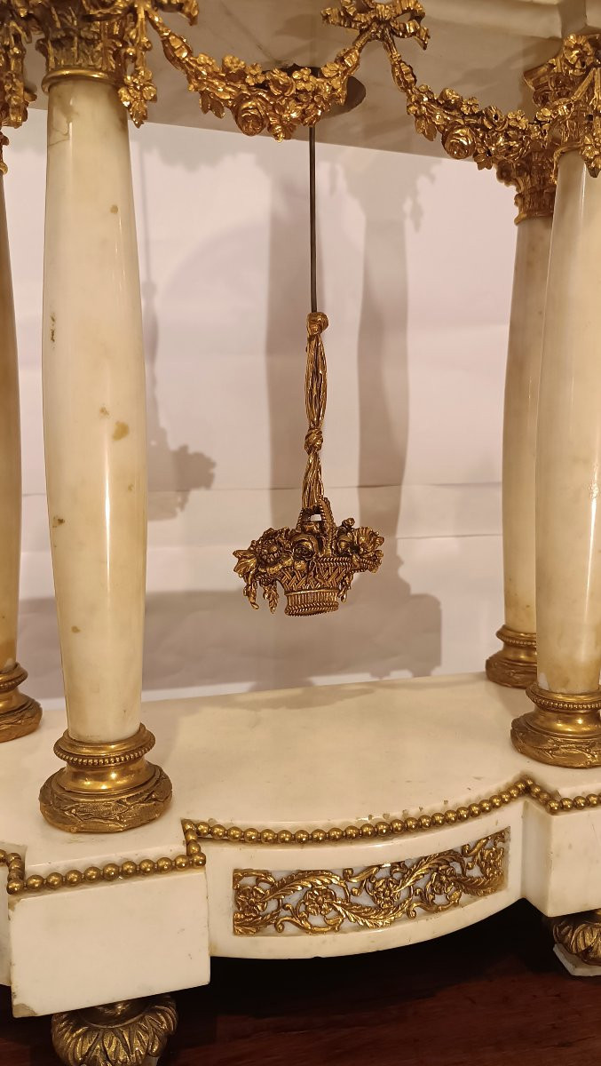 OROLOGIO NAPOLEONE III IN MARMO E BRONZO DORATO META' XIX SECOLO-photo-7