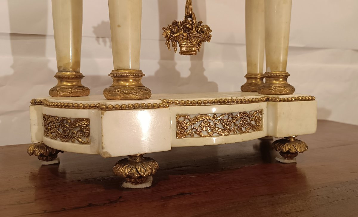 OROLOGIO NAPOLEONE III IN MARMO E BRONZO DORATO META' XIX SECOLO-photo-8