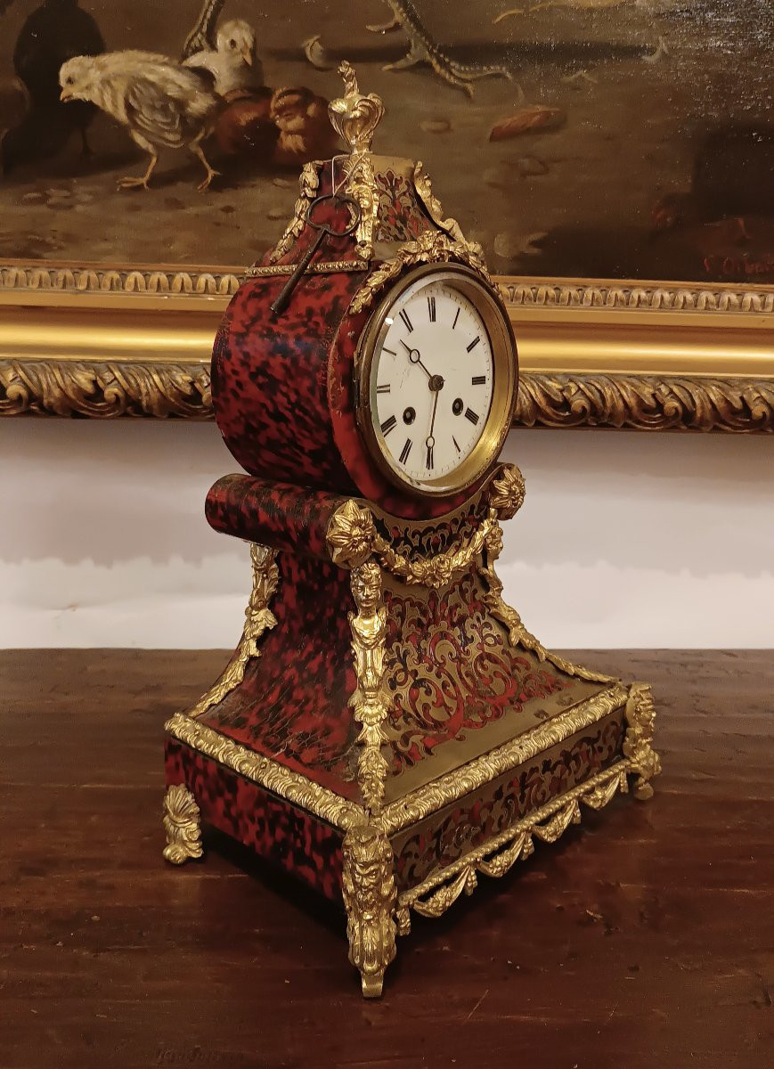 OROLOGIO INTARSIATO BOULLE META' XIX SECOLO -photo-5