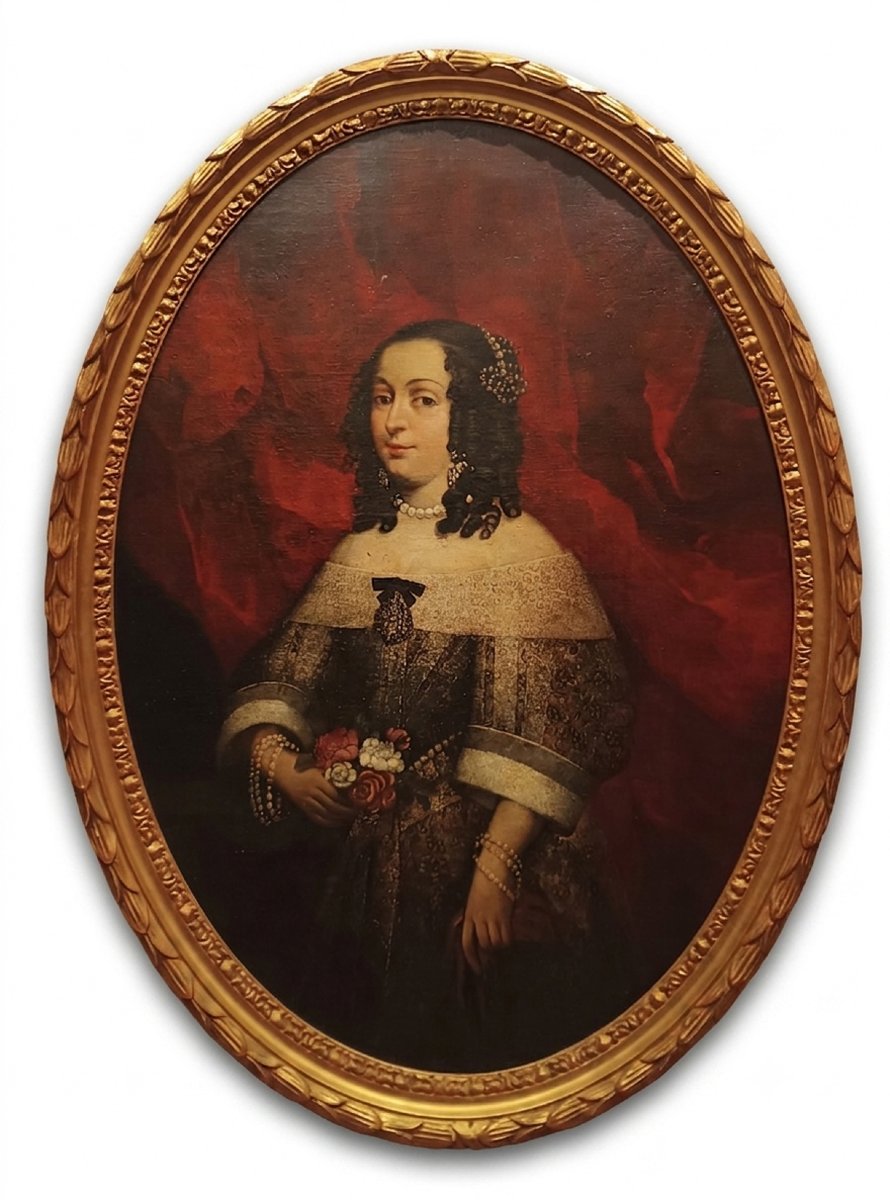 RITRATTO OVALE DI GIOVANE DONNA SECONDA META' XVIII SECOLO