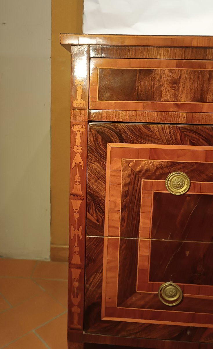 CASSETTONE LASTRONATO E INTARSIATO NEOCLASSICO FINE XVIII SECOLO -photo-4