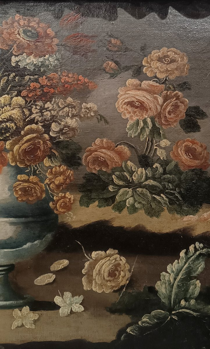 DIPINTO CON NATURA MORTA E COCOMERO XVII SECOLO -photo-1