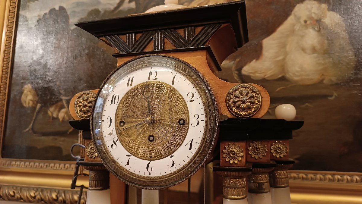 OROLOGIO A TEMPIETTO VIENNESE PRIMI DEL XIX SECOLO -photo-1