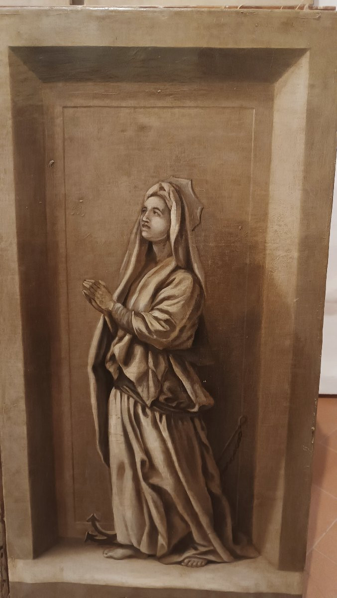 QUATTRO DIPINTI VIRTU' CARDINALI META' XVIII SECOLO-photo-6
