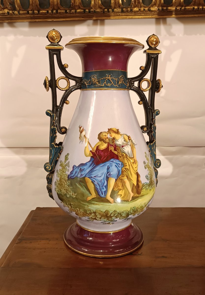VASI IN PORCELLANA BIEDERMEIER META' XIX SECOLO -photo-3