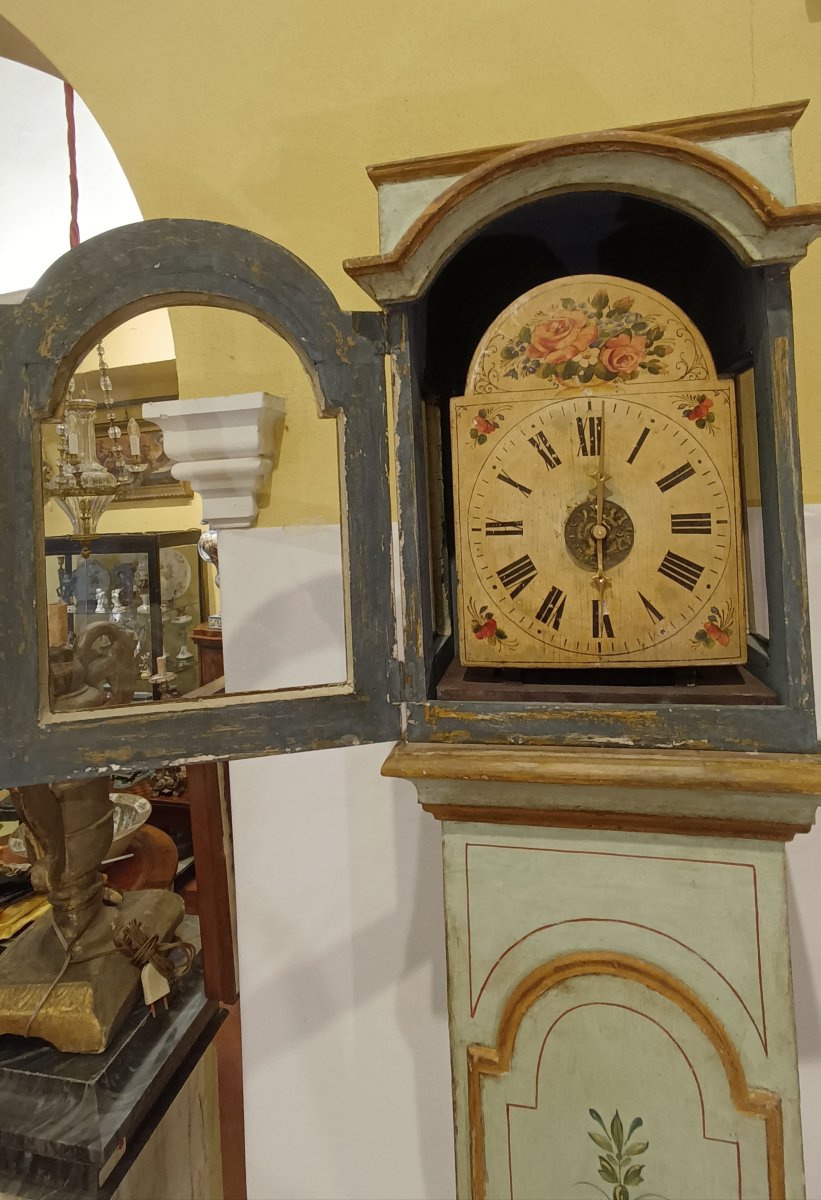OROLOGIO A COLONNA LACCATO INIZI XIX SECOLO-photo-6