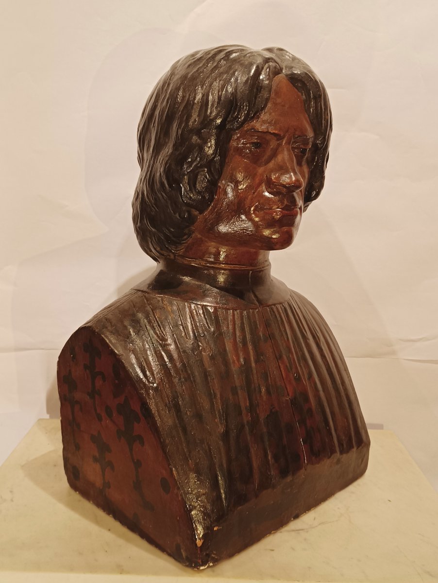 BUSTO IN TERRACOTTA DI LORENZO IL MAGNIFICO META' XIX SECOLO-photo-3