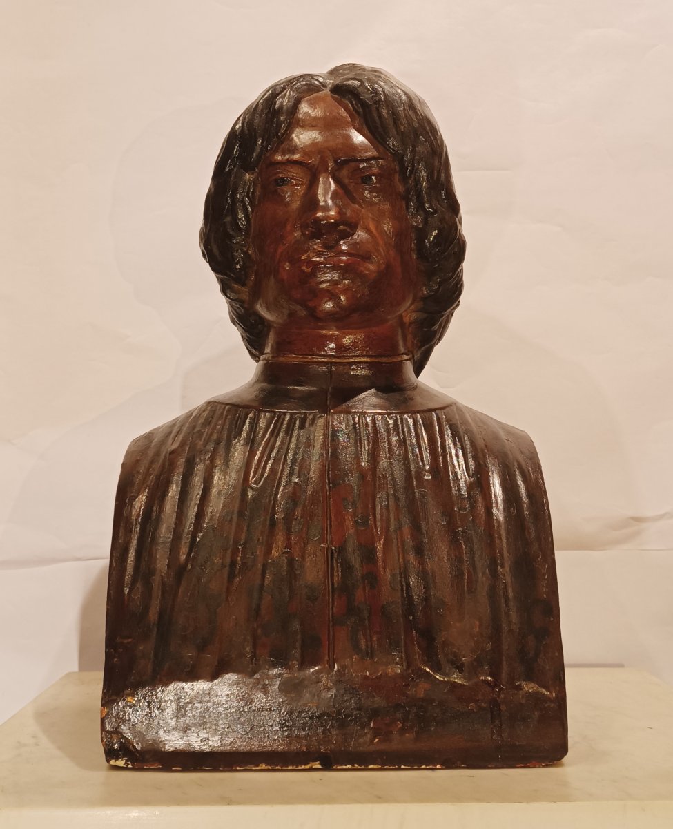 BUSTO IN TERRACOTTA DI LORENZO IL MAGNIFICO META' XIX SECOLO-photo-6