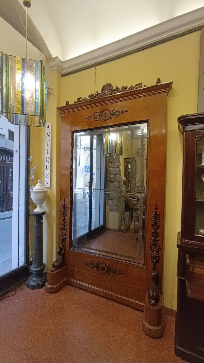 GRANDE SPECCHIERA BIEDERMEIER SECONDA META' XIX SECOLO-photo-5