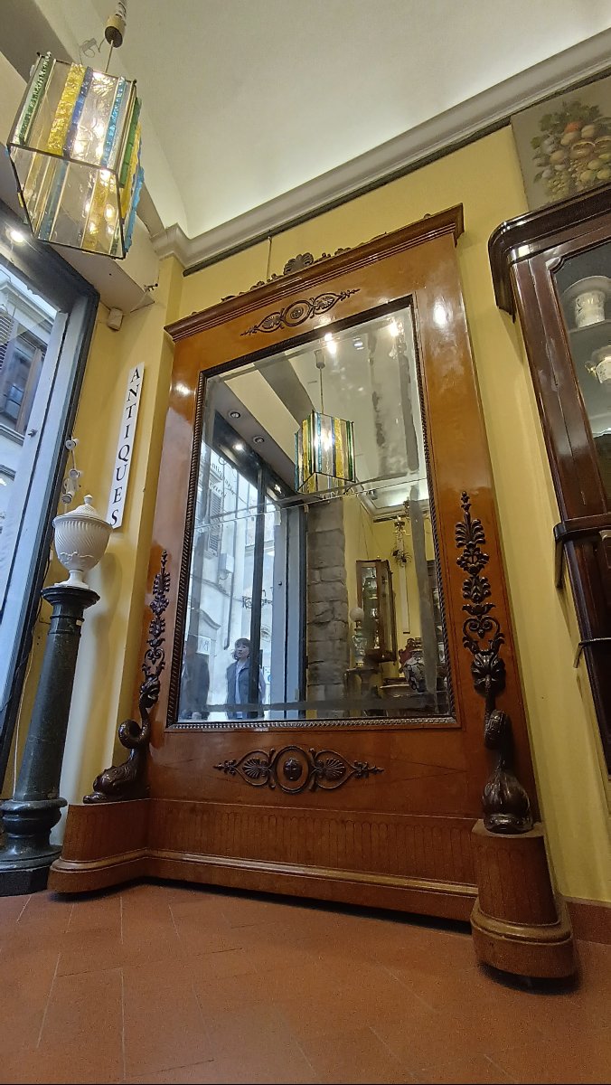 GRANDE SPECCHIERA BIEDERMEIER SECONDA META' XIX SECOLO-photo-6