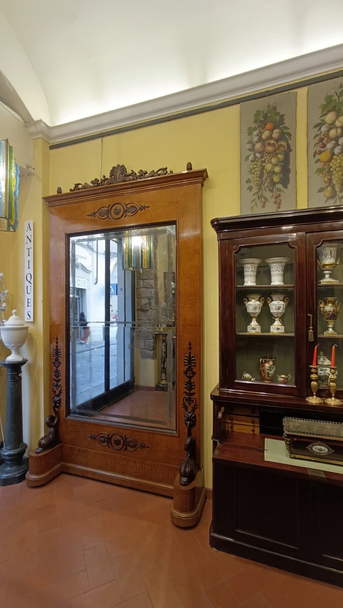 GRANDE SPECCHIERA BIEDERMEIER SECONDA META' XIX SECOLO-photo-8