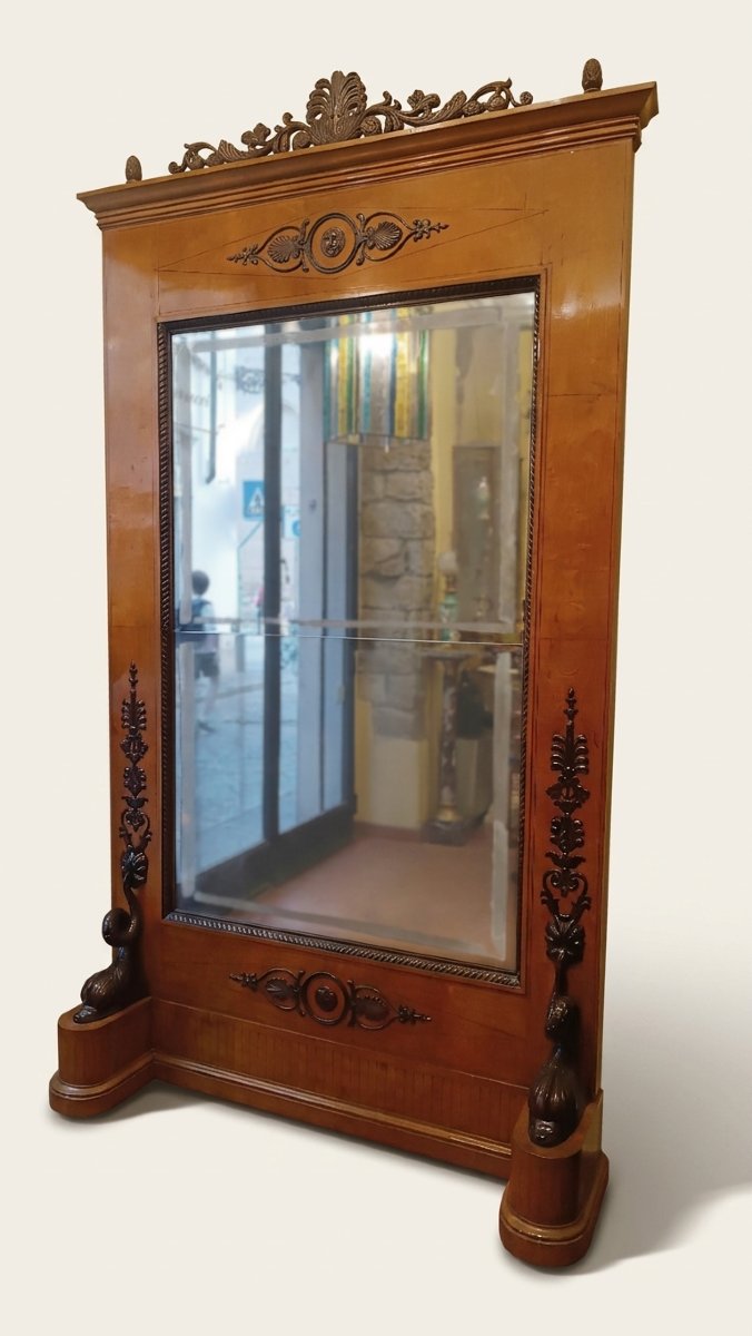 GRANDE SPECCHIERA BIEDERMEIER SECONDA META' XIX SECOLO