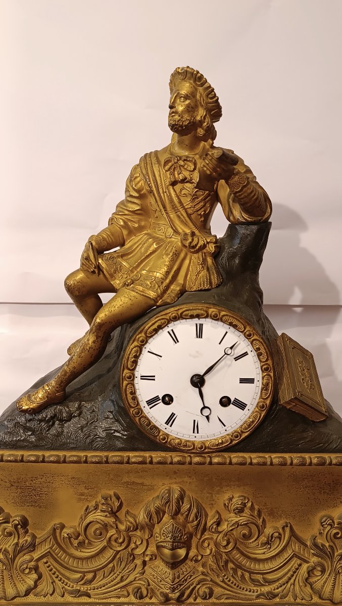OROLOGIO NEOCLASSICO CON POETA FINE XVIII SECOLO-photo-4
