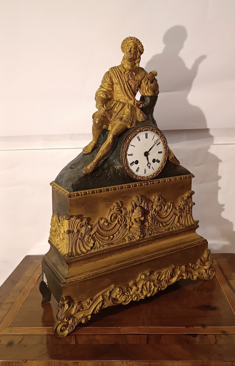 OROLOGIO NEOCLASSICO CON POETA FINE XVIII SECOLO-photo-2