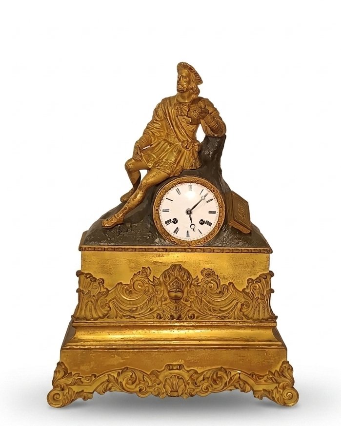 OROLOGIO NEOCLASSICO CON POETA FINE XVIII SECOLO