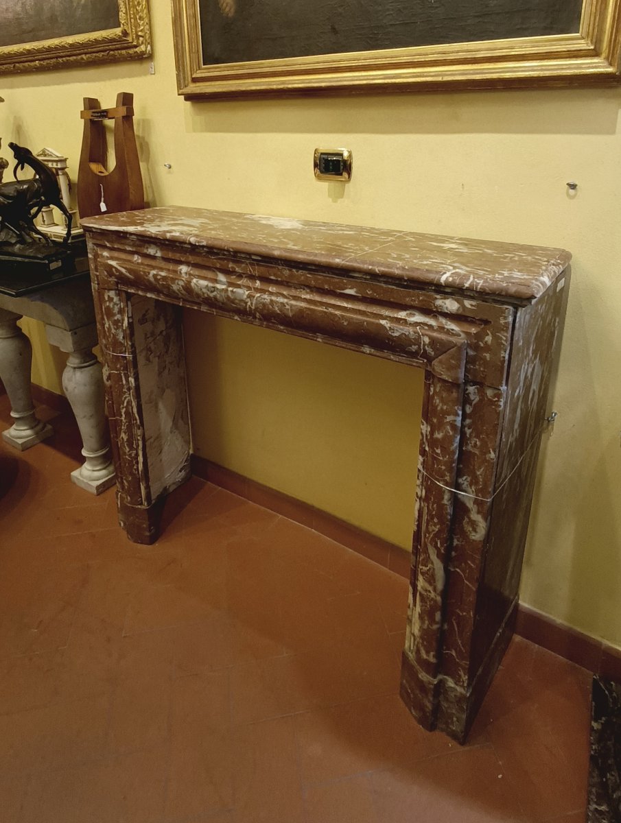 CAMINO IMPERO IN MARMO ROSSO PRIMI DEL XIX SECOLO -photo-1