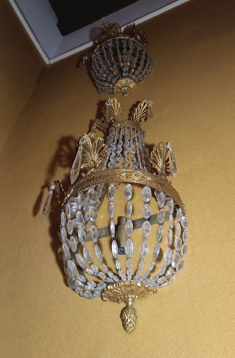 COPPIA DI APPLIQUES IMPERO A SACCA PRIMI DEL XIX SECOLO-photo-3