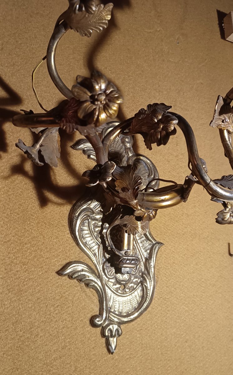 COPPIA DI APPLIQUES IMPERO IN BRONZO DORATO PRIMI DEL XIX SECOLO -photo-3