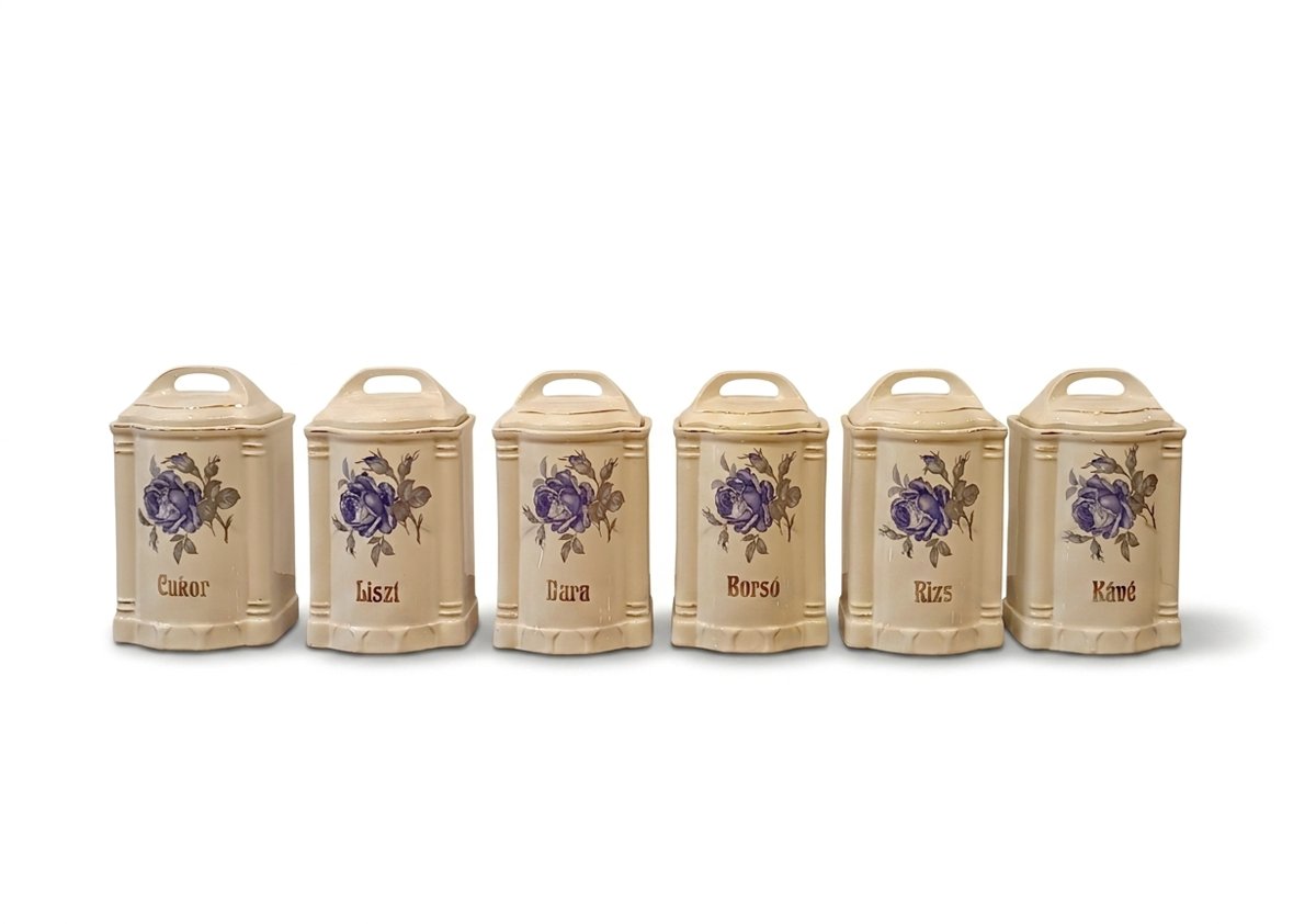 SET DI SEI CONTENITORI DA CUCINA 'ANNI 30 