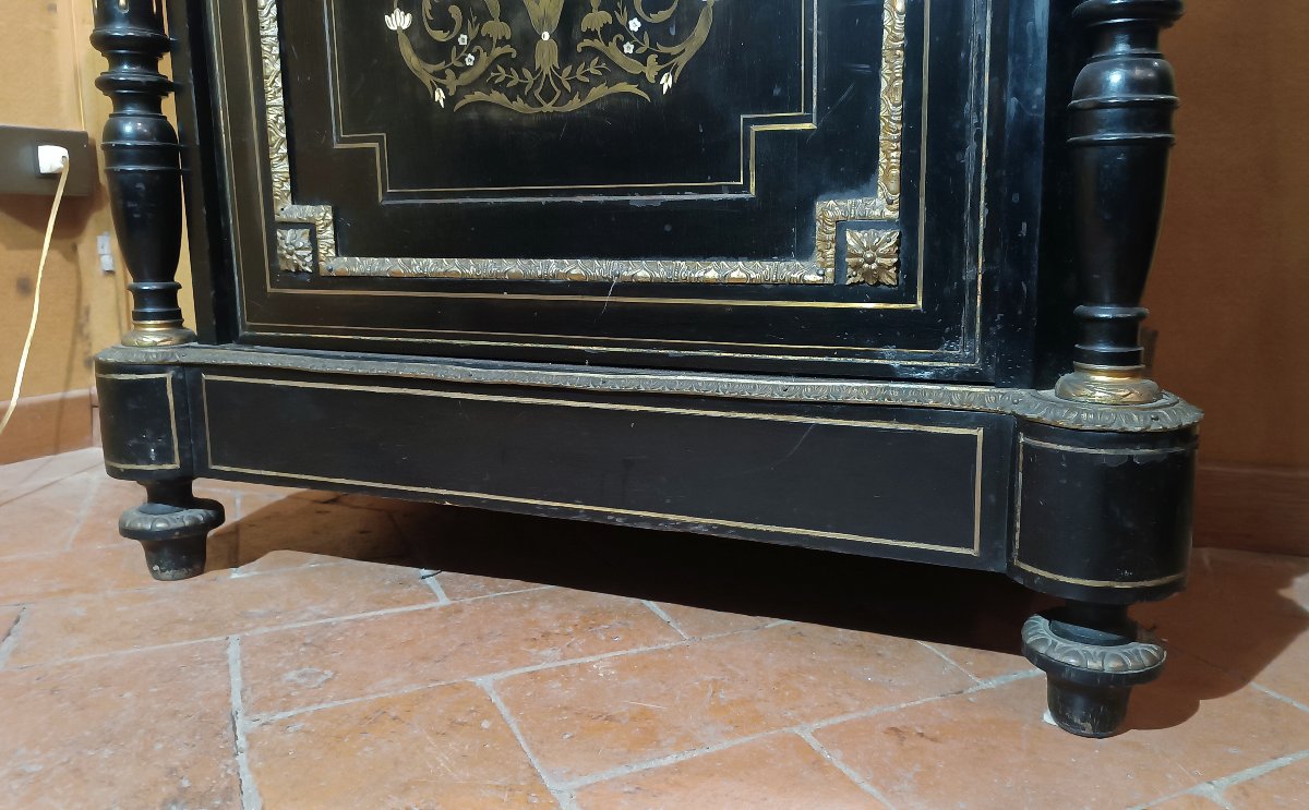 CREDENZINO BOULLE NAPOLEONE III META' XIX SECOLO-photo-1