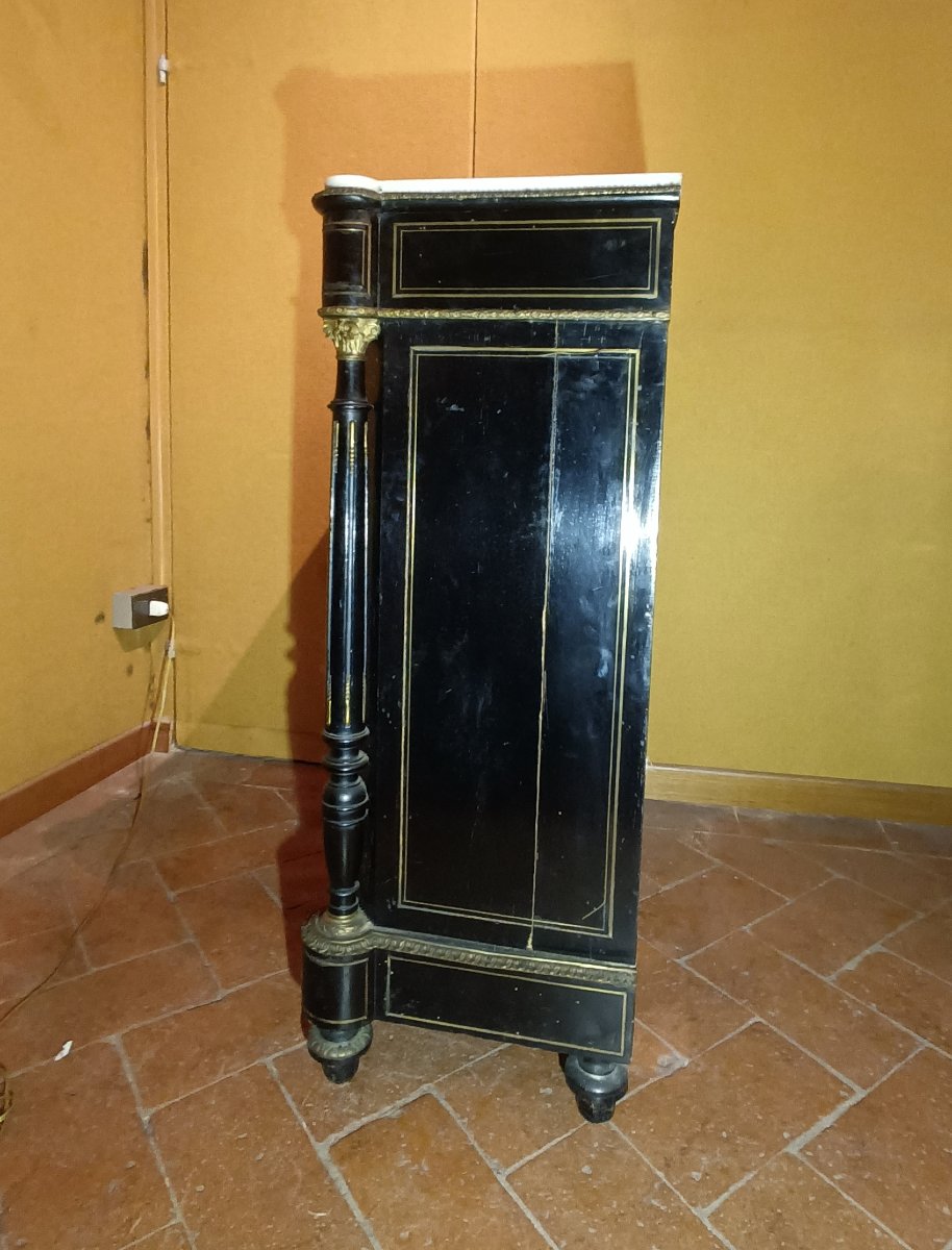CREDENZINO BOULLE NAPOLEONE III META' XIX SECOLO-photo-6
