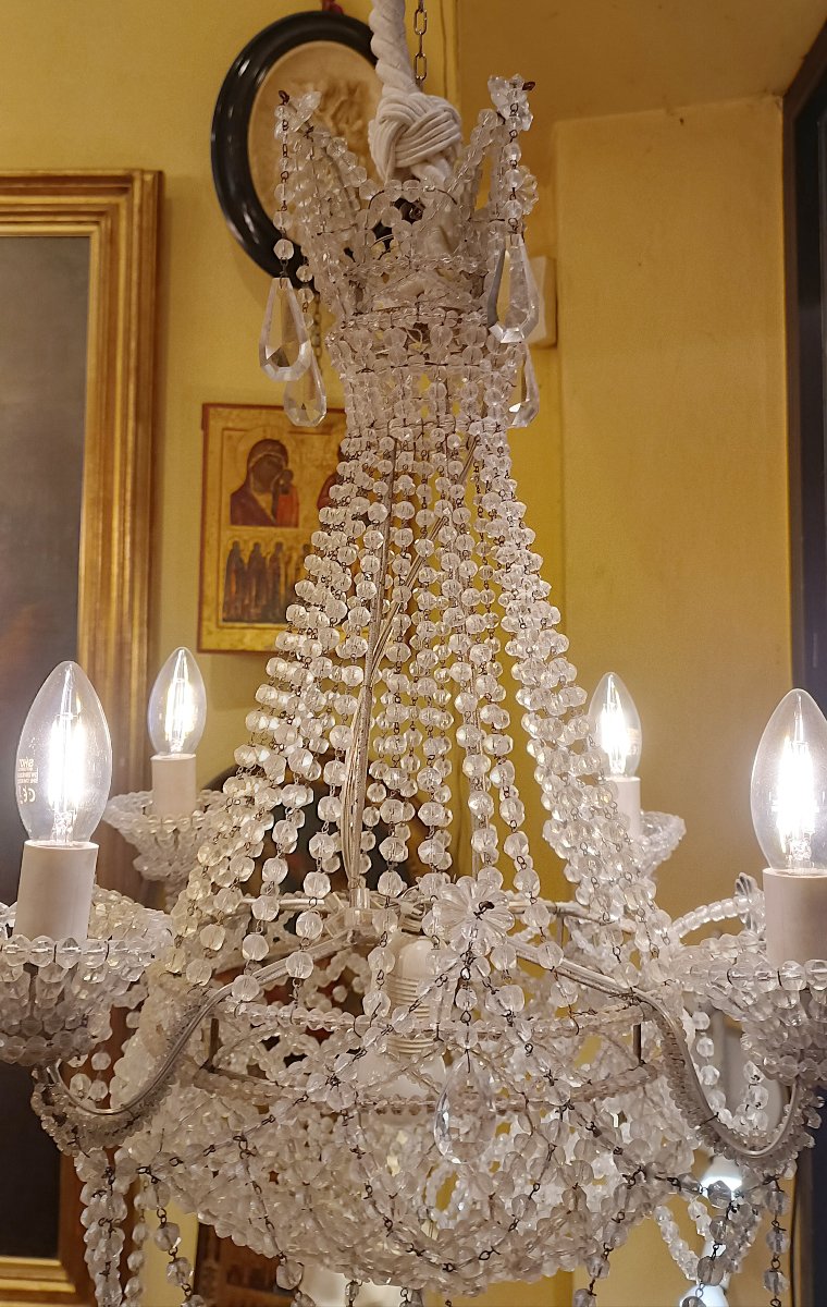 PICCOLO LAMPADARIO A SACCA FINE DEL XIX SECOLO -photo-3