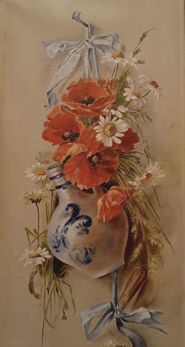 COPPIA DI DIPINTI CON FIORI FINE XIX-INIZIO XX SECOLO -photo-4