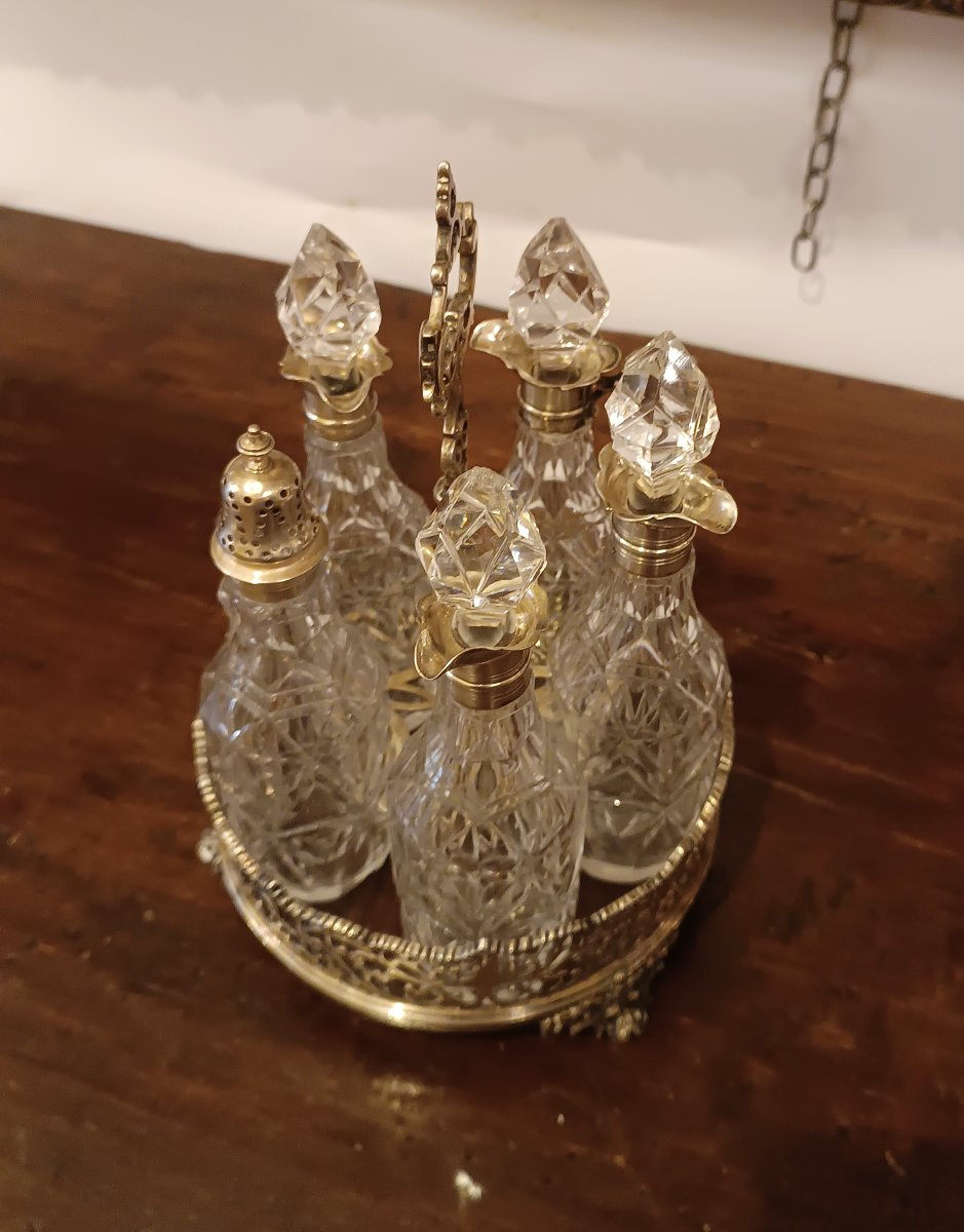 CRUET CHESTER IN ARGENTO E CRISTALLO META' XIX SECOLO -photo-1