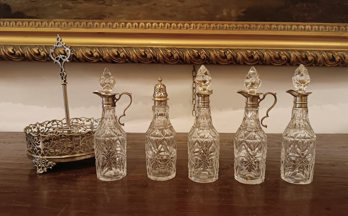 CRUET CHESTER IN ARGENTO E CRISTALLO META' XIX SECOLO -photo-4