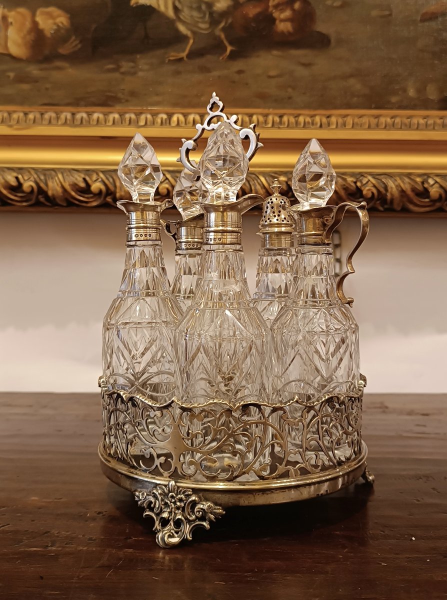 CRUET CHESTER IN ARGENTO E CRISTALLO META' XIX SECOLO -photo-6