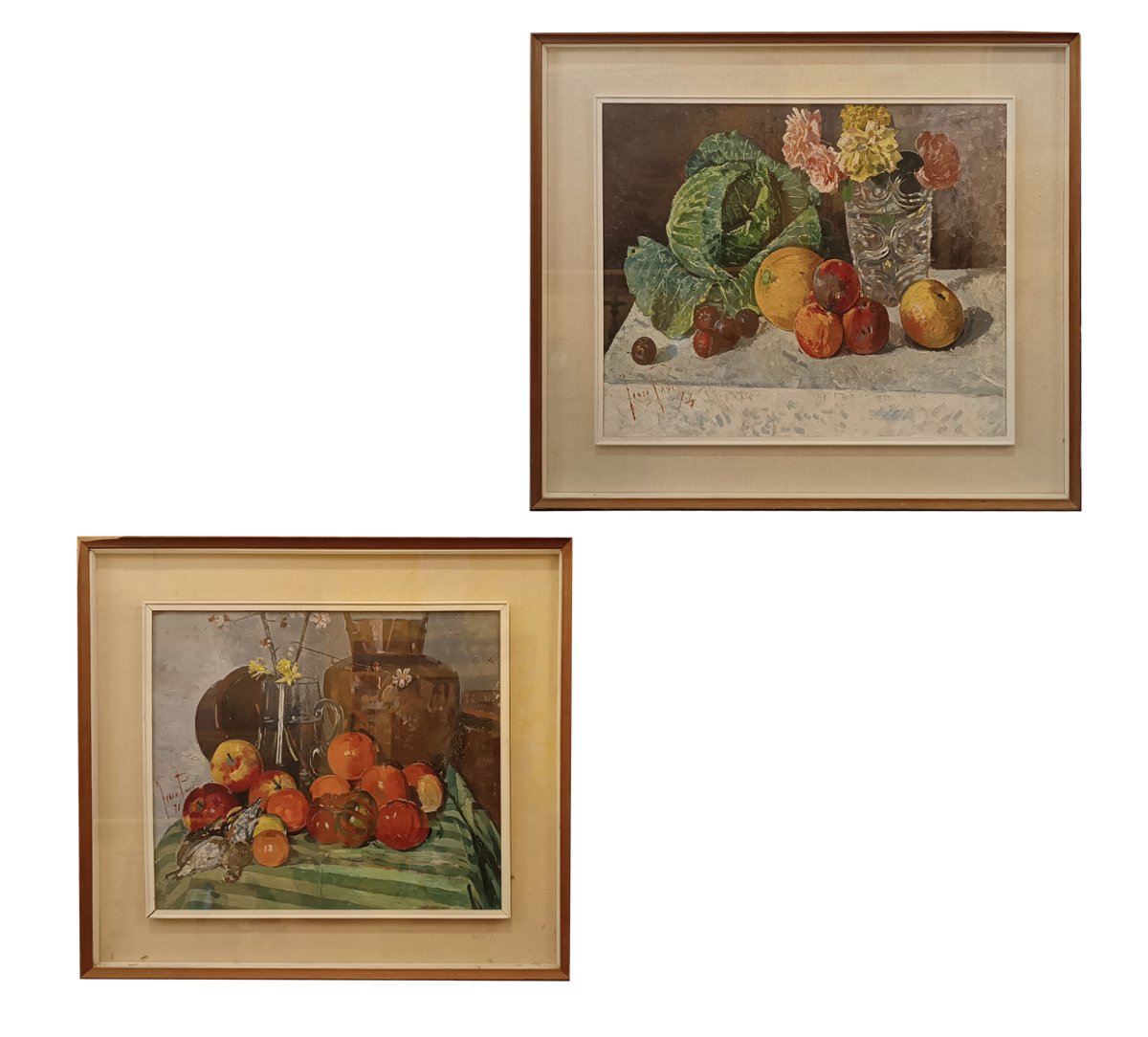 DUE DIPINTI CON NATURE MORTE DI FOSCO PAVI SECONDA META' XX SECOLO 