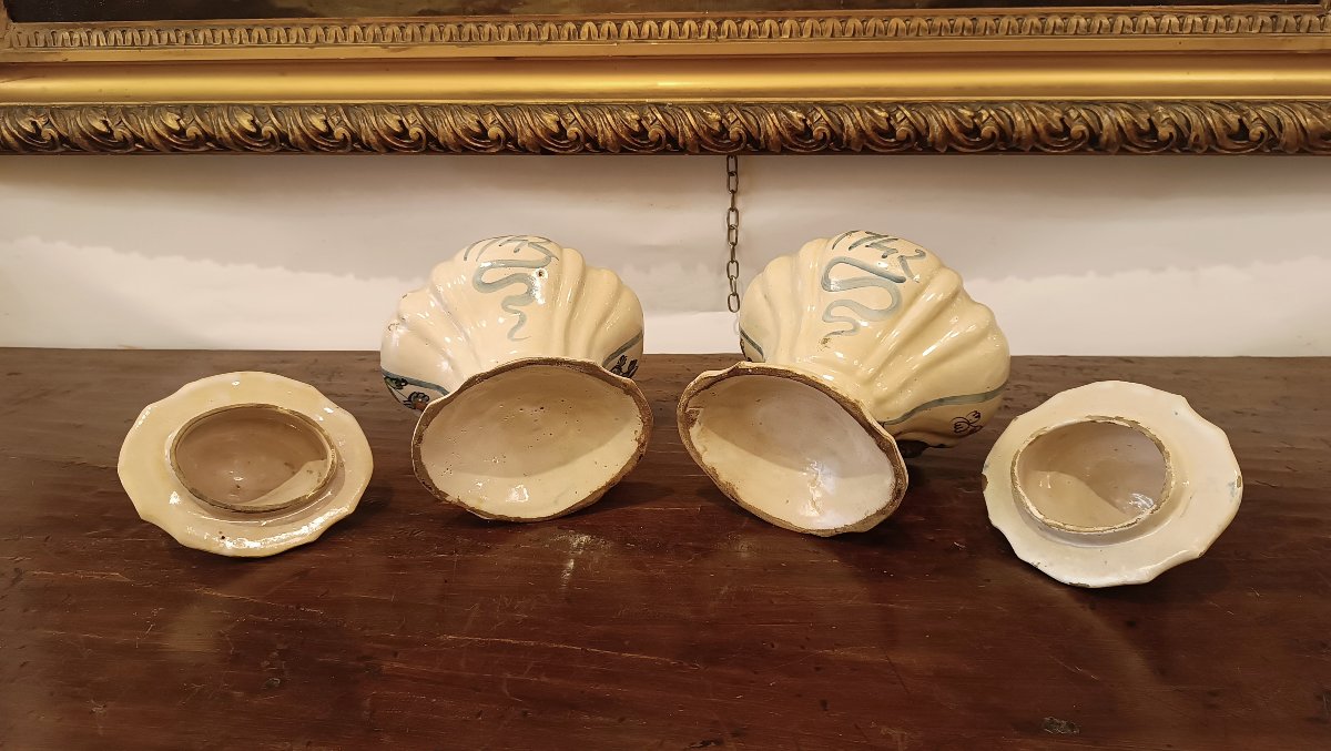 COPPIA DI VASI DA FARMACIA IN MAIOLICA PRIMA META' XVIII SECOLO -photo-7