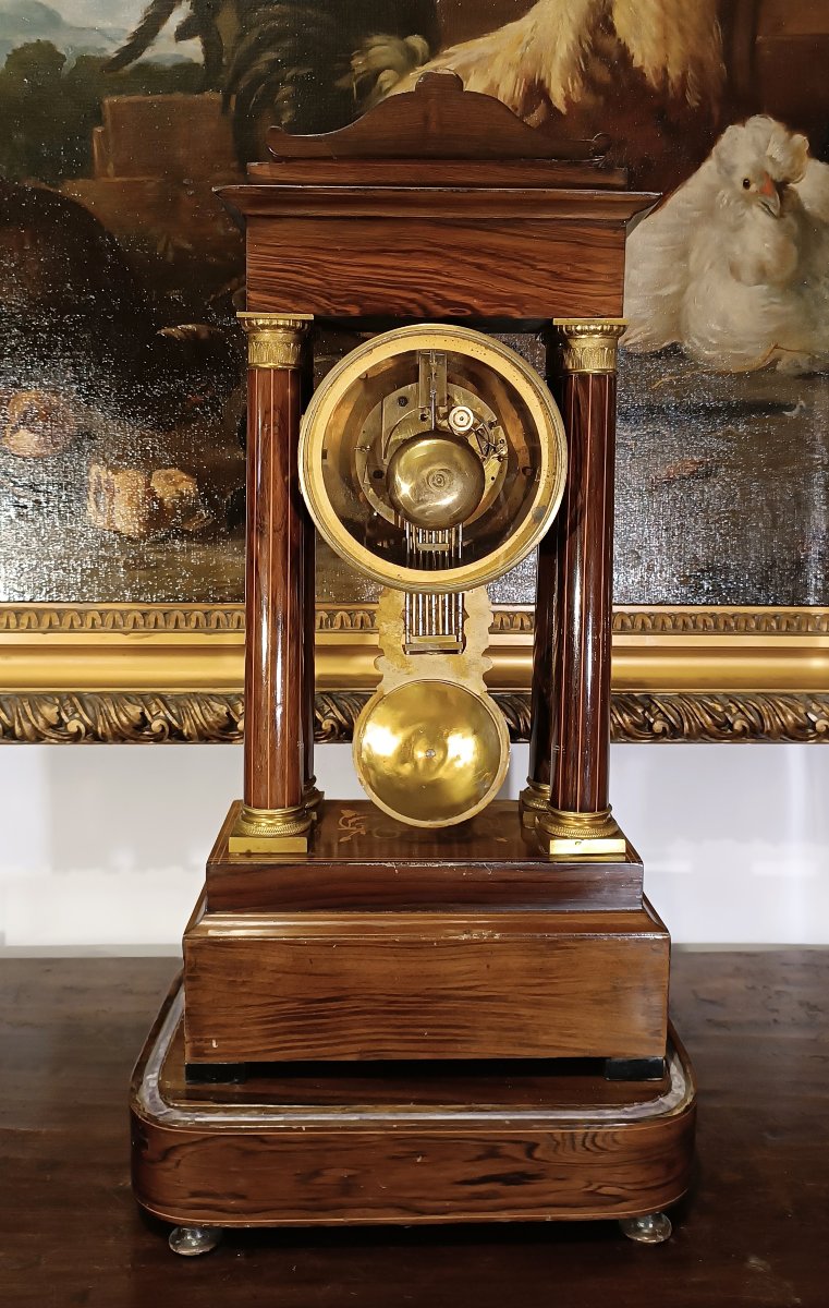 OROLOGIO A TEMPIETTO CON CAMPANA META' XIX SECOLO-photo-4