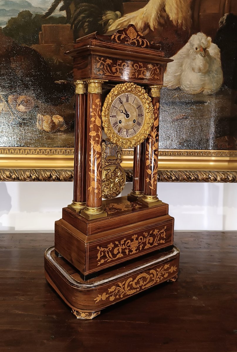 OROLOGIO A TEMPIETTO CON CAMPANA META' XIX SECOLO-photo-1