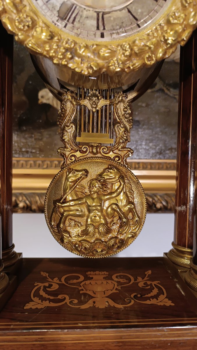 OROLOGIO A TEMPIETTO CON CAMPANA META' XIX SECOLO-photo-4