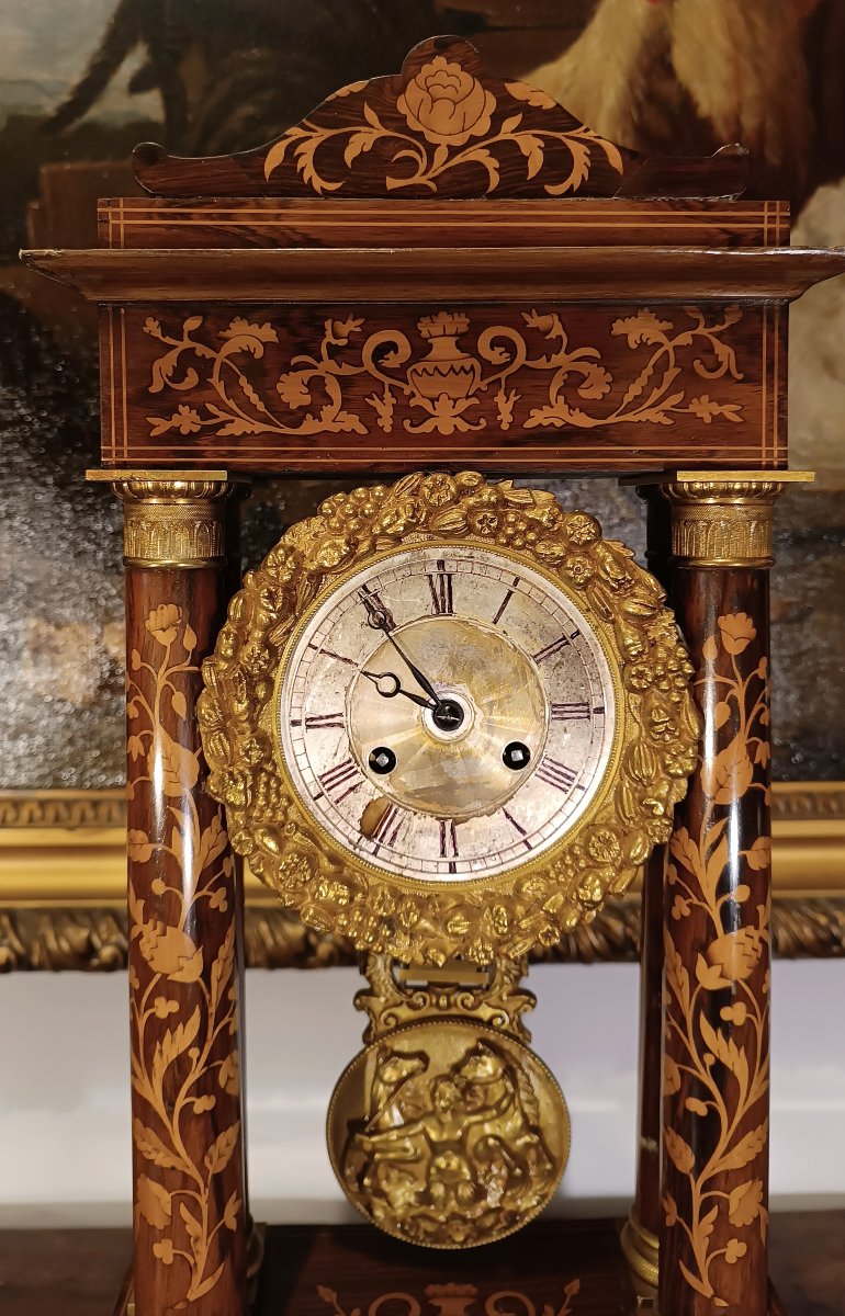 OROLOGIO A TEMPIETTO CON CAMPANA META' XIX SECOLO-photo-7