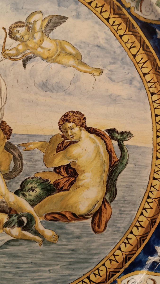 GRANDE PIATTO DA PARATA CON TRIONFO DI GALATEA SECONDA META' XIX SECOLO-photo-4