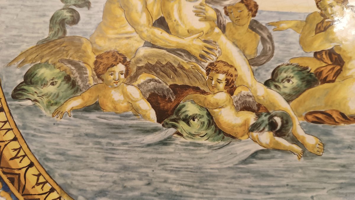 GRANDE PIATTO DA PARATA CON TRIONFO DI GALATEA SECONDA META' XIX SECOLO-photo-2